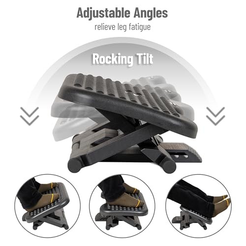 Foot Rest, Under Desk at Work, Ergonomic, Height Adjustable, Office, Single