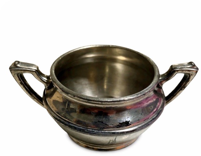 Vintage Silver Plated Sugar Bowl – No Lid – 9 oz – Classic Tableware