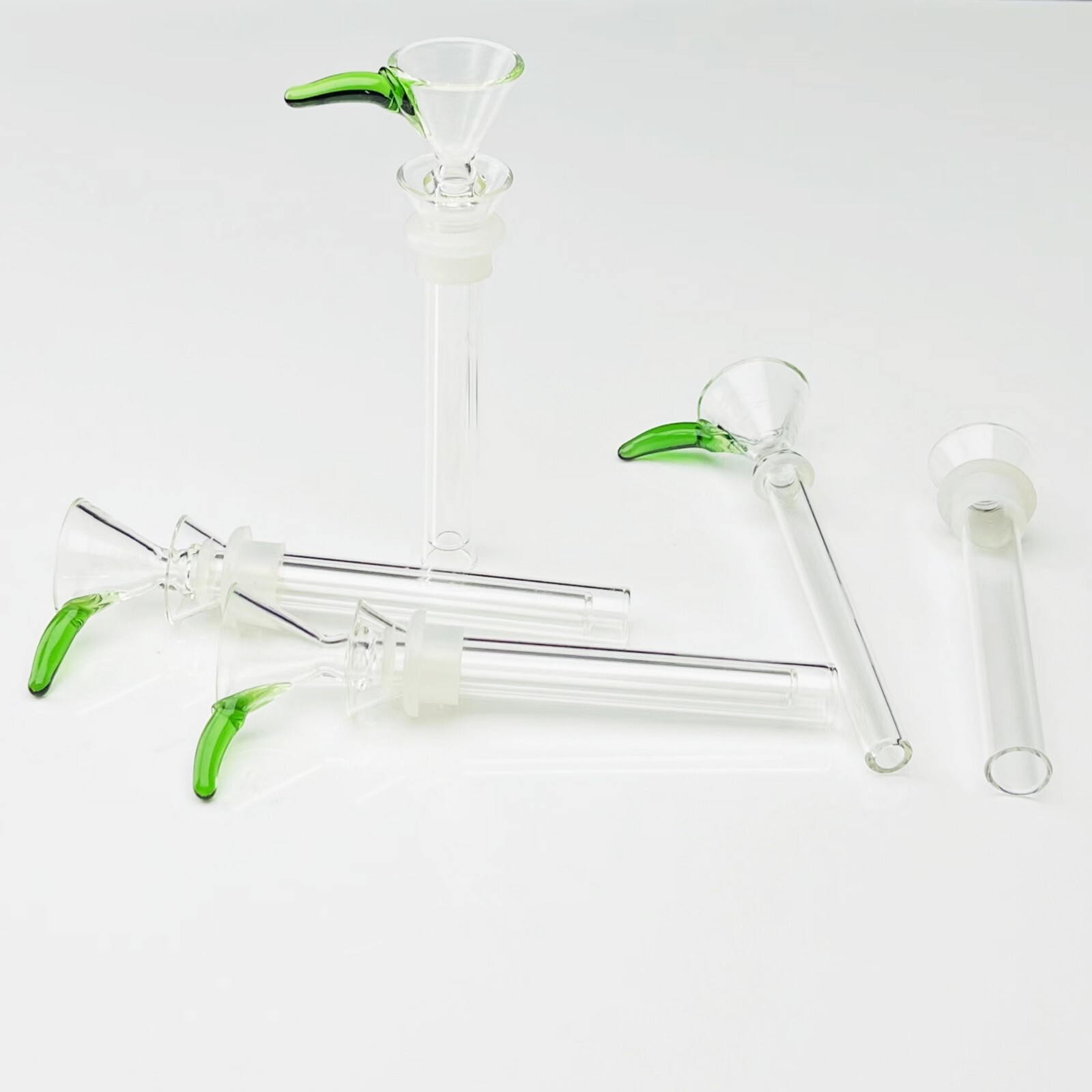 4 Pack 4" Glass Bong Replacement Slide Glass Bowl Hookah Adapters Stem Set 14mm