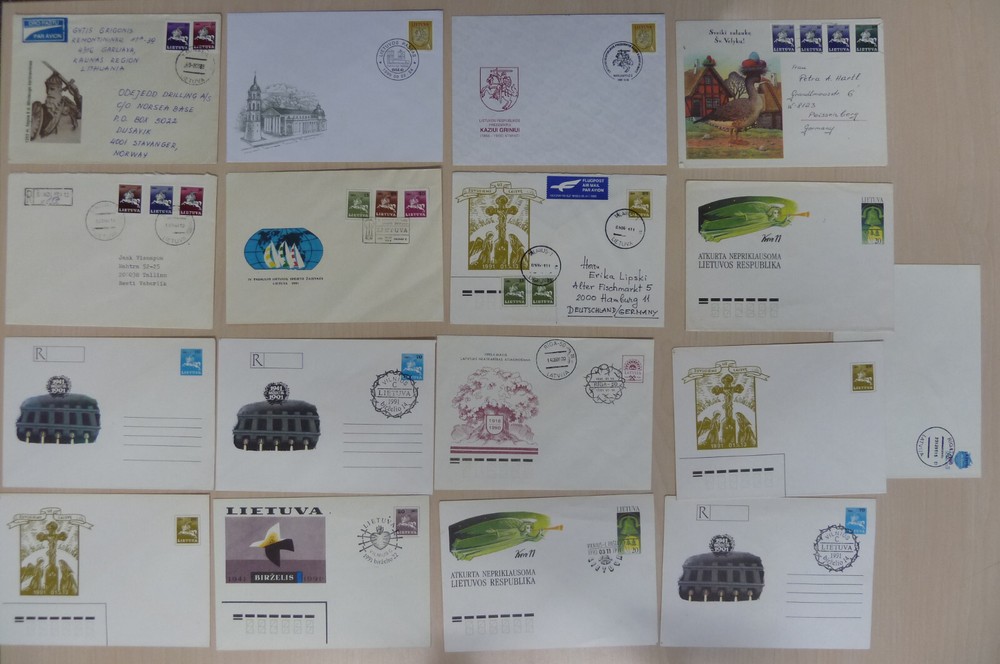 LITHUANIA 1991/1996, 129 COVERS & FDC