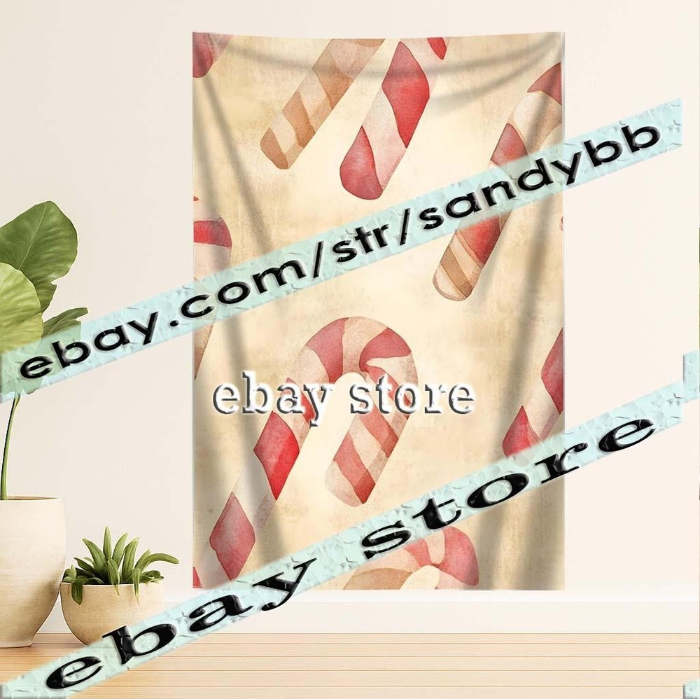 Candy Cane Pattern tapestry fun playful winter style 39X59 in