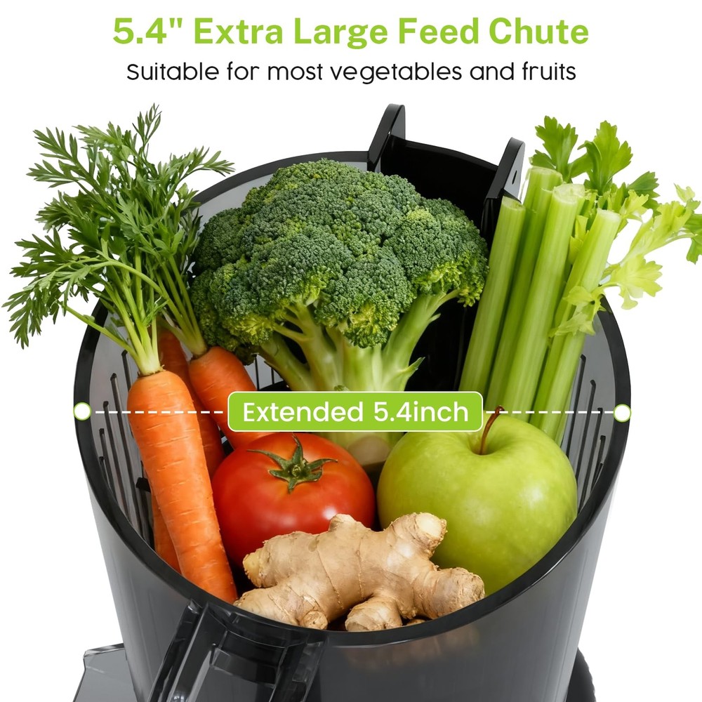 Juicer Machines, 5.4" Extra Large Feed Chute Cold Press Juicer, Juice Maker E...