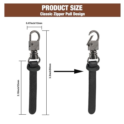 Zipper Pull Replacement Leather Leather Handle Zipper Pulls (Mixed Colors)