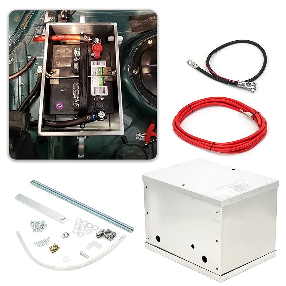 Complete Aluminum Battery Box Relocation Kit Universal Polished Billet Race PC