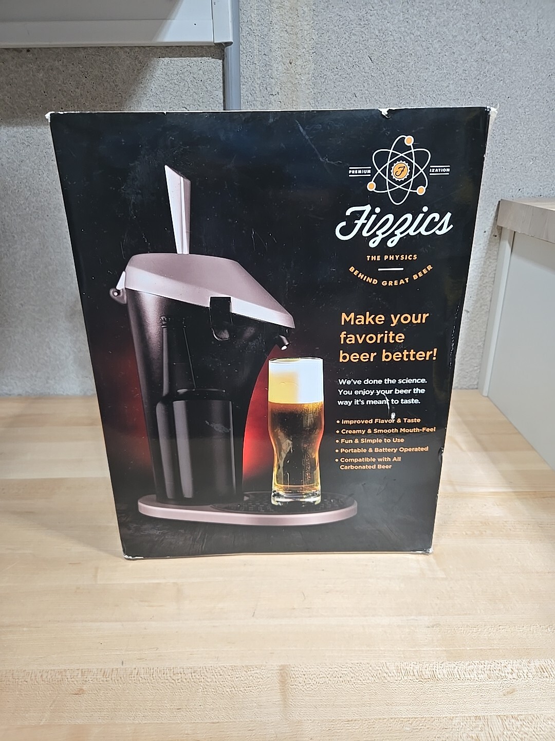 Fizzics FZ101 Portable Beer Enhancement System Micro-Foam Technology Open Box