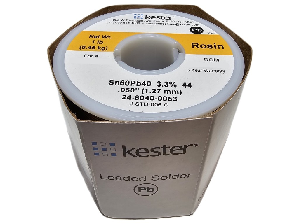 Kester 24-6040-0053 - Flux-Cored Solder Wire, Rosin Core, Leaded, Sn60Pb40,