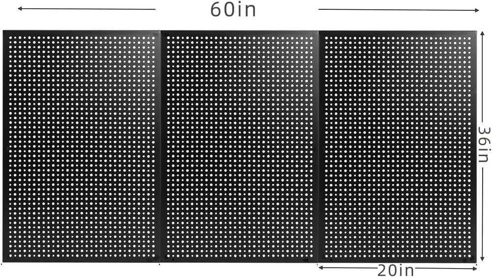 Metal Pegboard Kit 36x20 Inch Wall Panel with Hooks