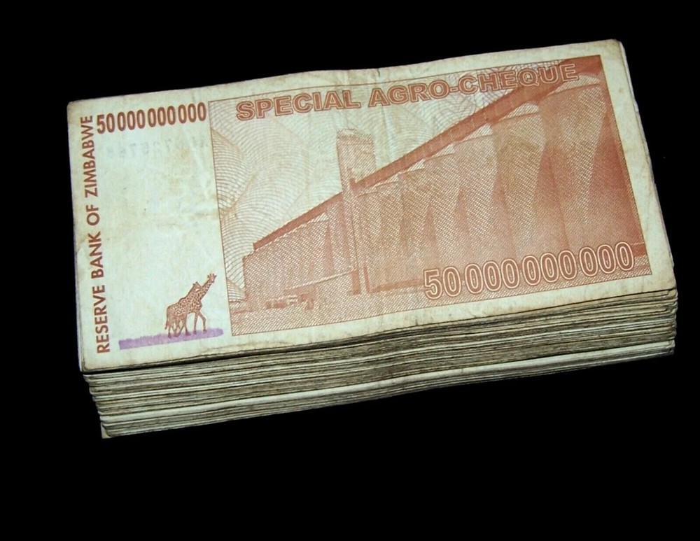 20 pcs x Zimbabwe 50 Billion dollar agro cheque banknotes-1/5 bundle