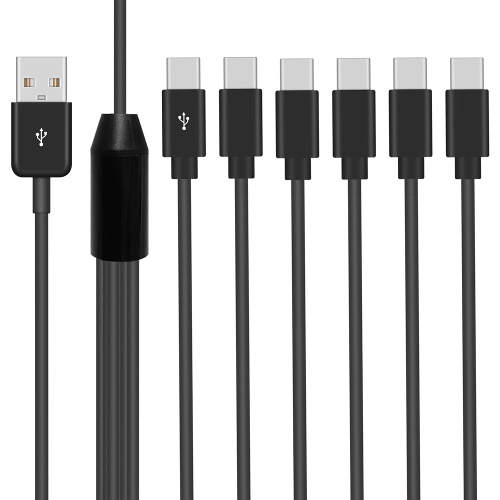 Poyiccot USB C Splitter Cable - 6 in 1 C 1.5ft, Black