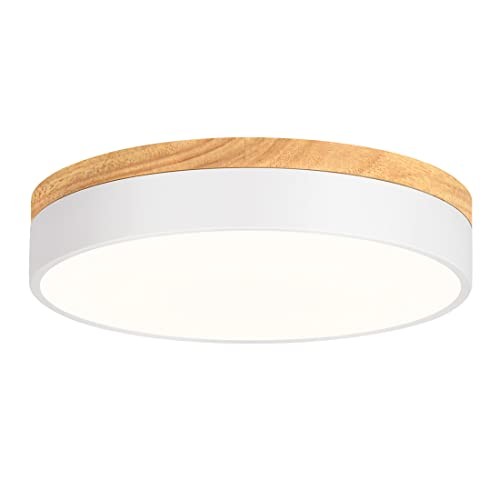 Modern Dimmable Flush Mount Ceiling Light, 2700K-6000K 5CCT 11.81" White