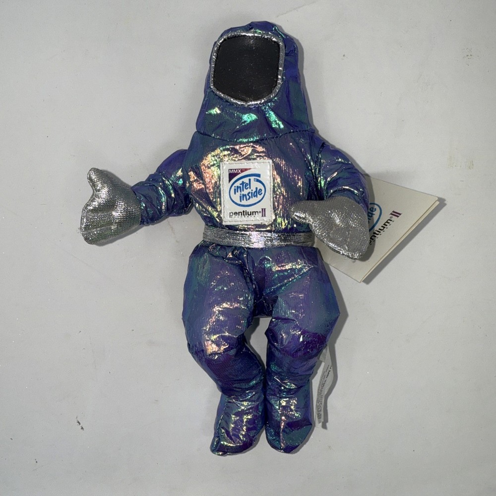Vintage Intel Inside BUNNY PEOPLE 1997 Pentium II Processor IT Computer Plush 8”
