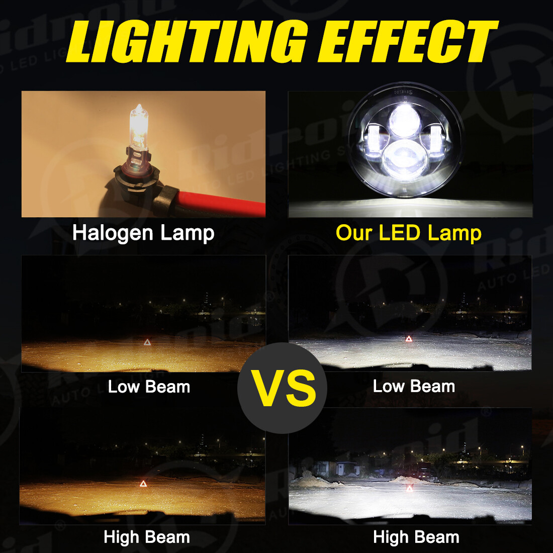 Black 7" LED Headlight & 4.5" Fog Passing Lamps For Harley Davidson Street Glide