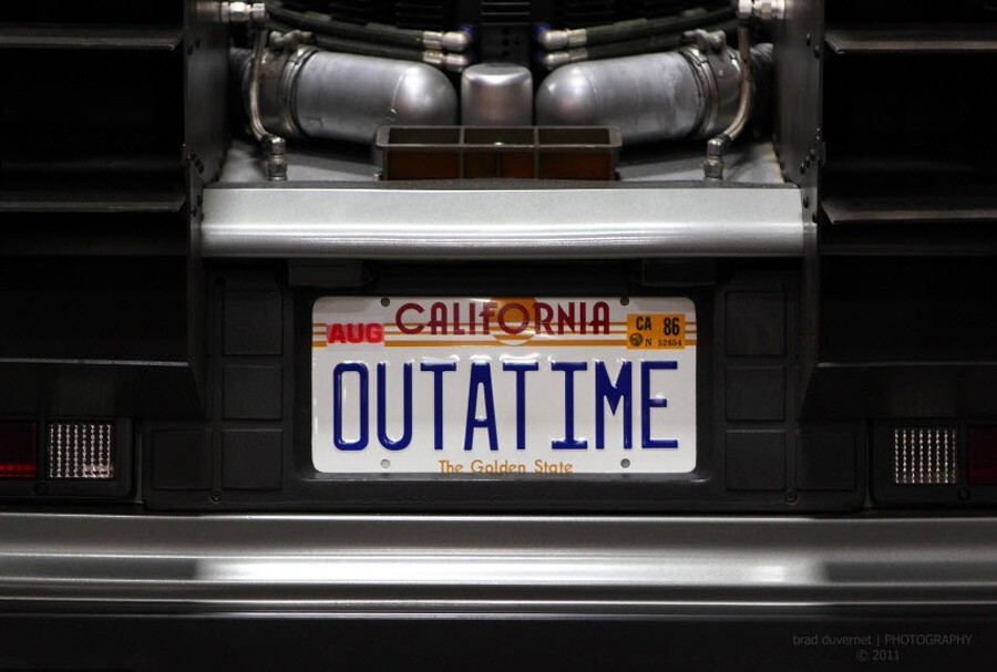 Back to the Future | Delorean | OUTATIME | STAMPED Replica Prop License Plate