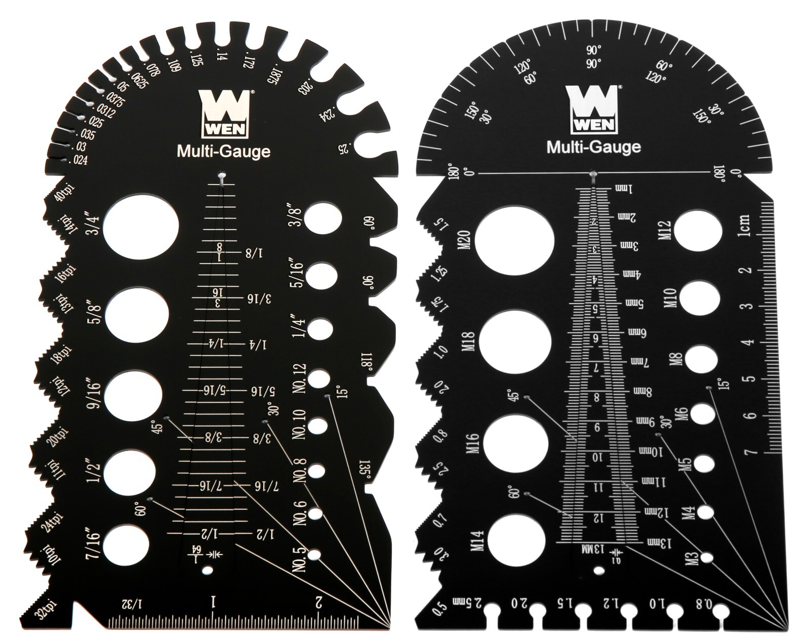 Metric and Imperial Metal Thread Pitch Multi-Gauge w/ Carrying Case, Two Pack