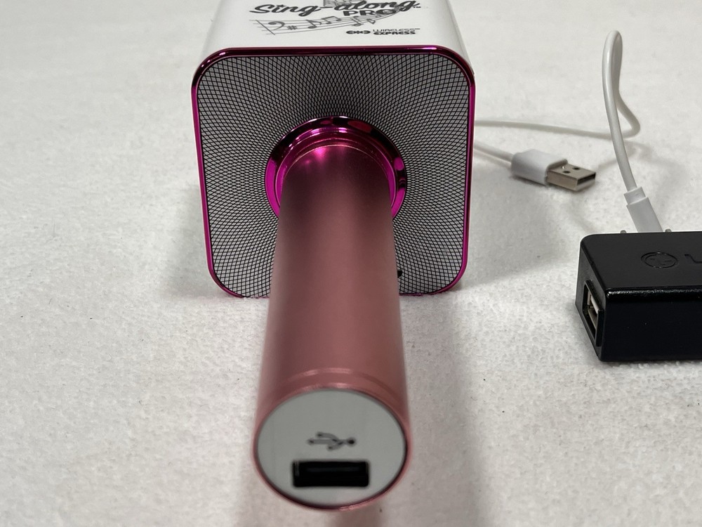 Sing-Along PRO Wireless Karaoke Microphone Pink Bluetooth Speaker Mic