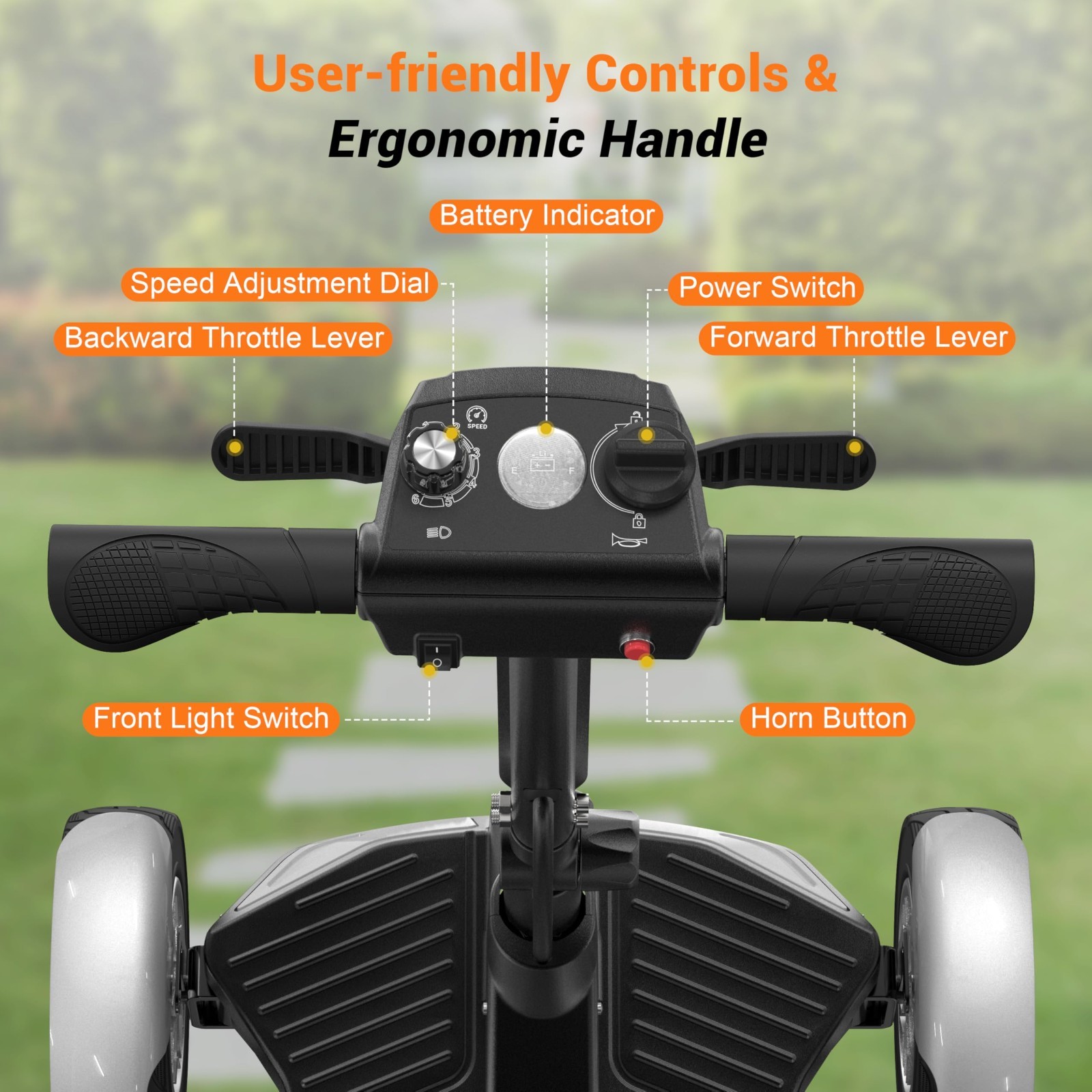 Foldable 4-Wheel All-Terrain Electric Mobility Scooter for Adult,Airline Approve