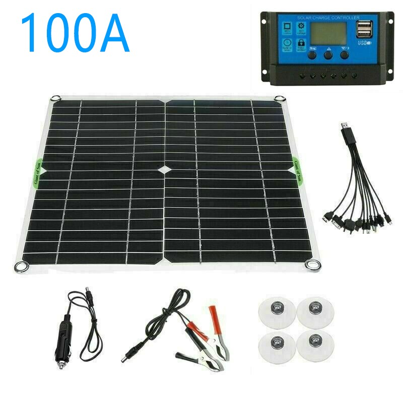 200W Solar Panel Kit 100A 12V battery Charger with Controller Caravan Boat