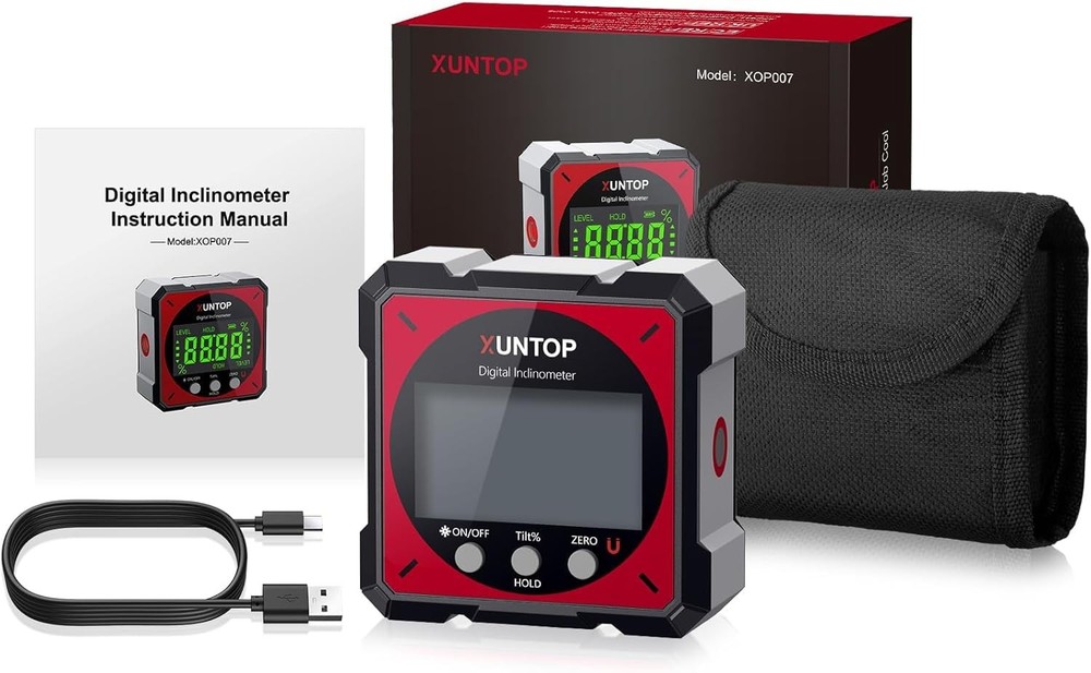 Digital Angle Finder Level Box with Laser Class 2 1mW Output