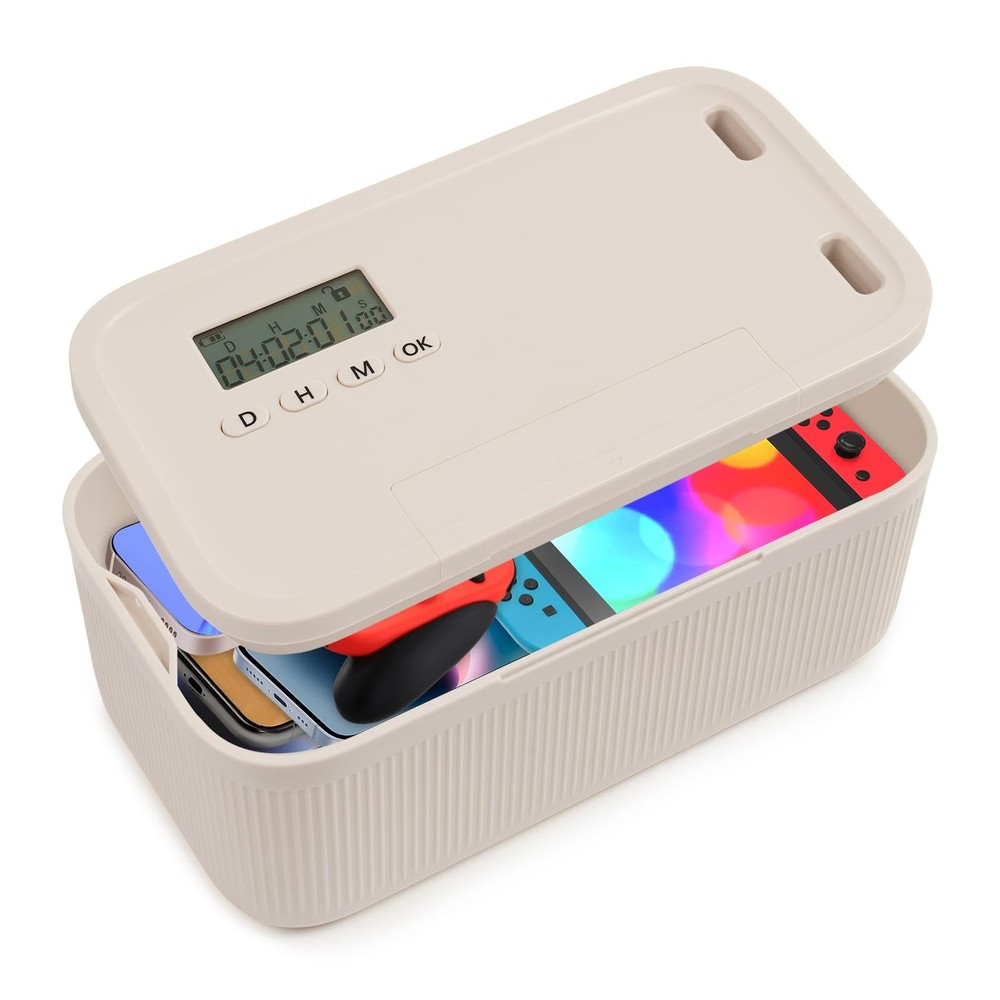 Timed Lock Box for Phone & Snacks | 2-in-1 Smart Lock with Digital Timer & Qu...