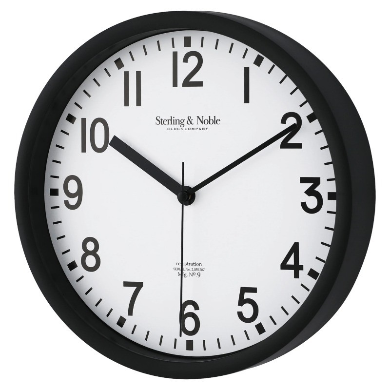 Mainstays Basic Indoor 8.78" Black Analog Round Modern Wall Clock