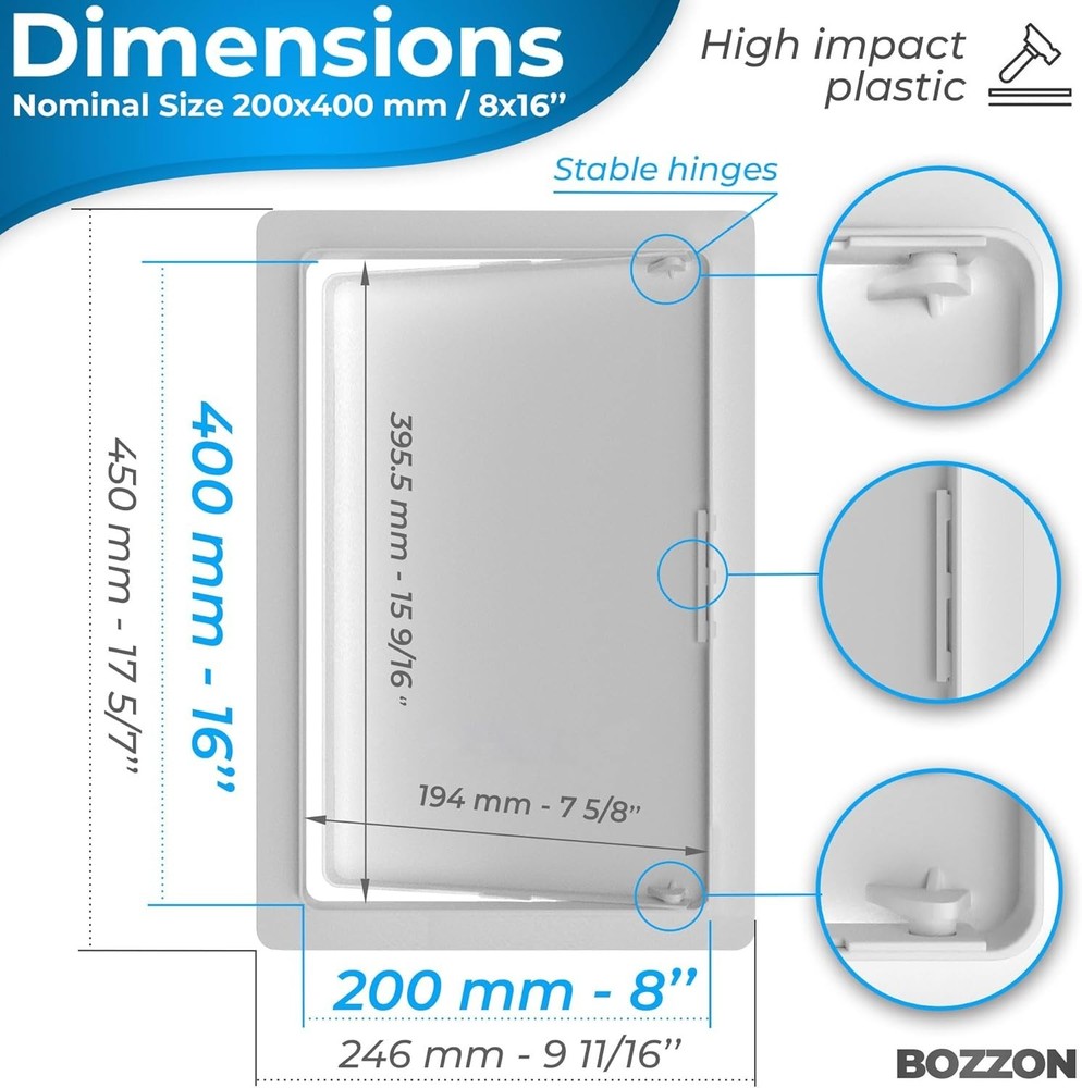 UV Stabilized Drywall Access Panel – 8x16 Inch White Cover for Easy Installation