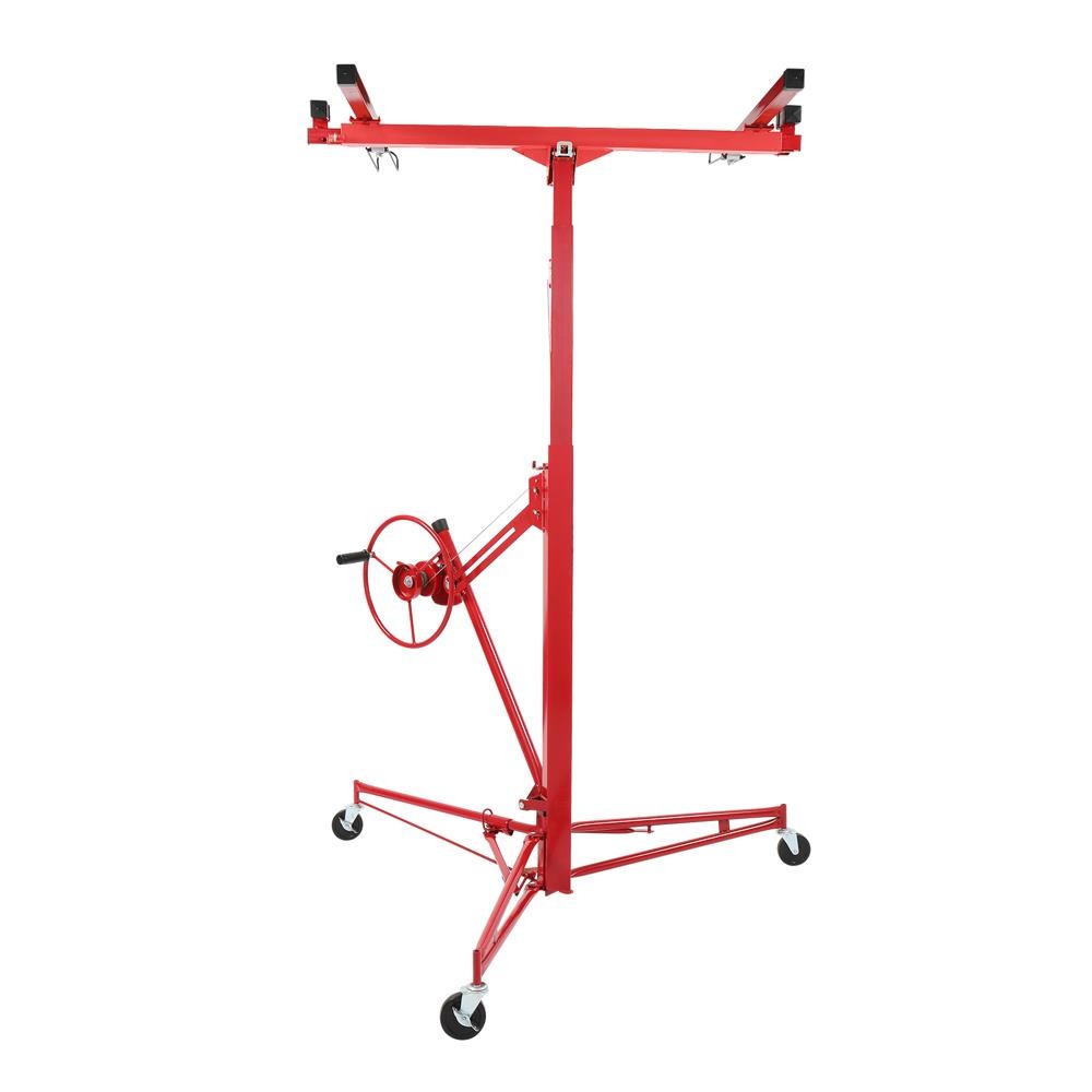 16FT Drywall Panel Hoist Dry Wall Rolling Caster Lifter Construction Tool Red