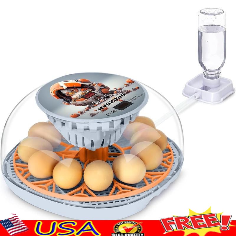 Smart Chicken Incubator Automatic Turner 12 Eggs Temperature Control 360 View US