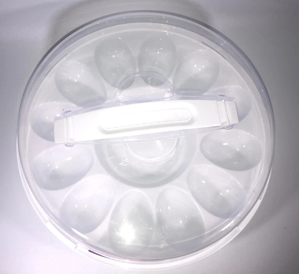 Sure Fresh Deviled Egg Carrier Container & Lid Reusable Holds 12 Eggs Portable