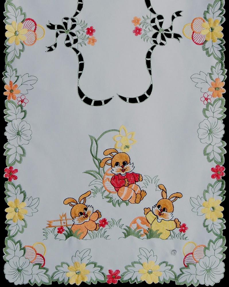 Embroidered Easter Bunny Egg Floral Placemat Table Cloth Runner Spring New 6709