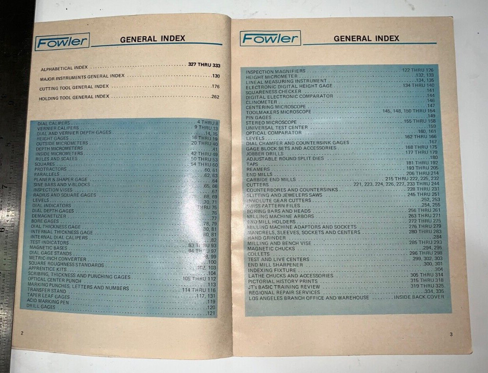 Fowler Tools Catalog #1377, 1977