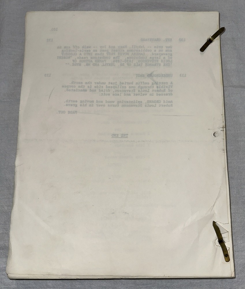 Jerry Belson - JEKYLL AND HYDE Typed Original screenplay