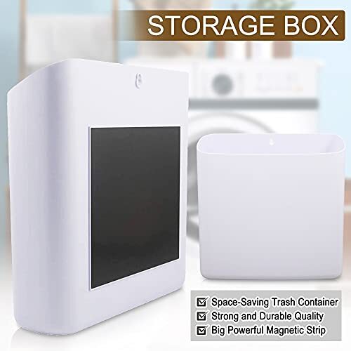 Magnetic Laundry Storage Large Lint Holder Bin Spacesaving Trash Container Hangi