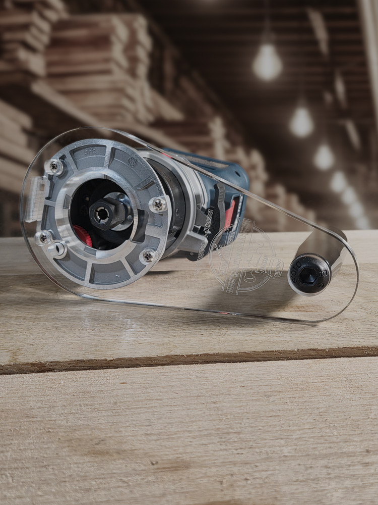 4" Circle w/ handle baseplate w/ a 2" opening for Bosch