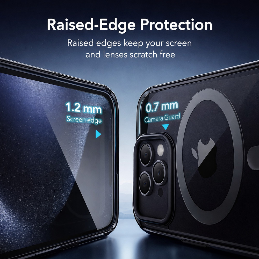Shockproof Protective Case for iPhone 15 Pro Max – Black | MagSafe Compatible |