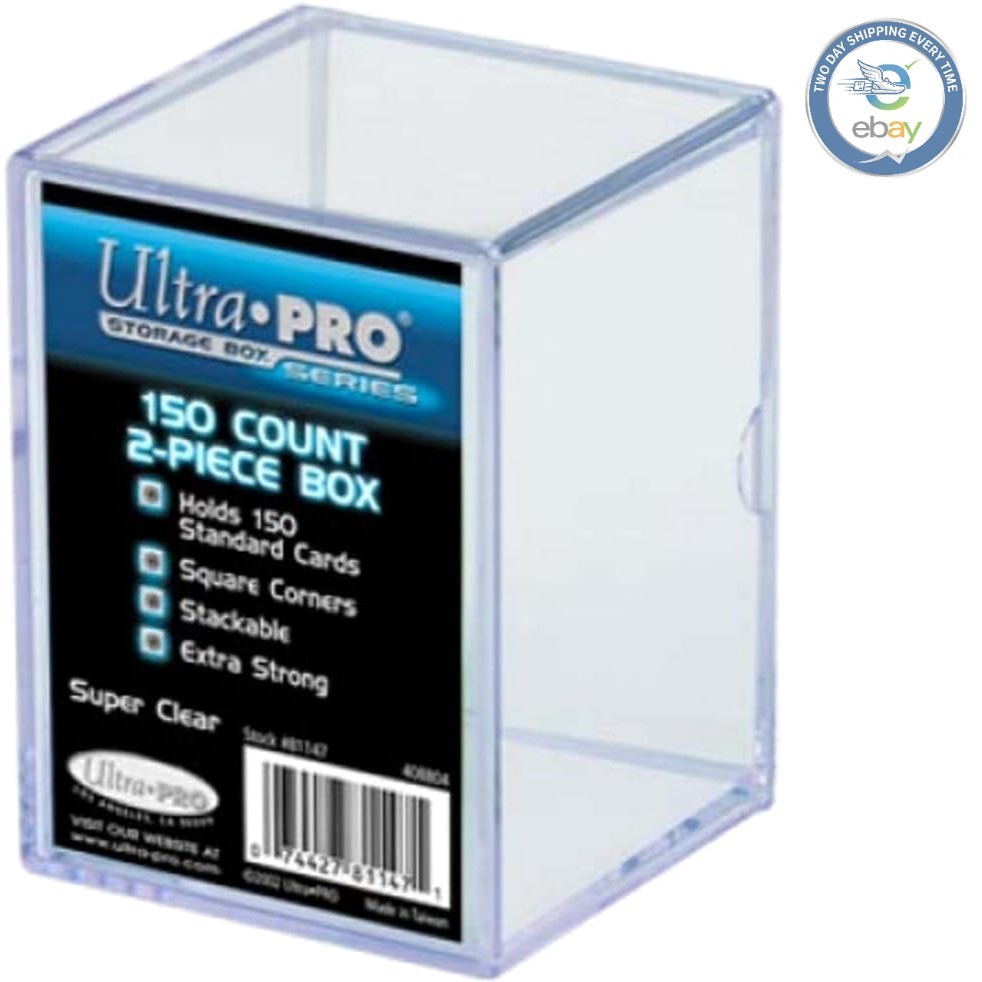 Clear Acrylic 2-Piece Trading Card Storage Box - 150 Count Capacity, Stackable