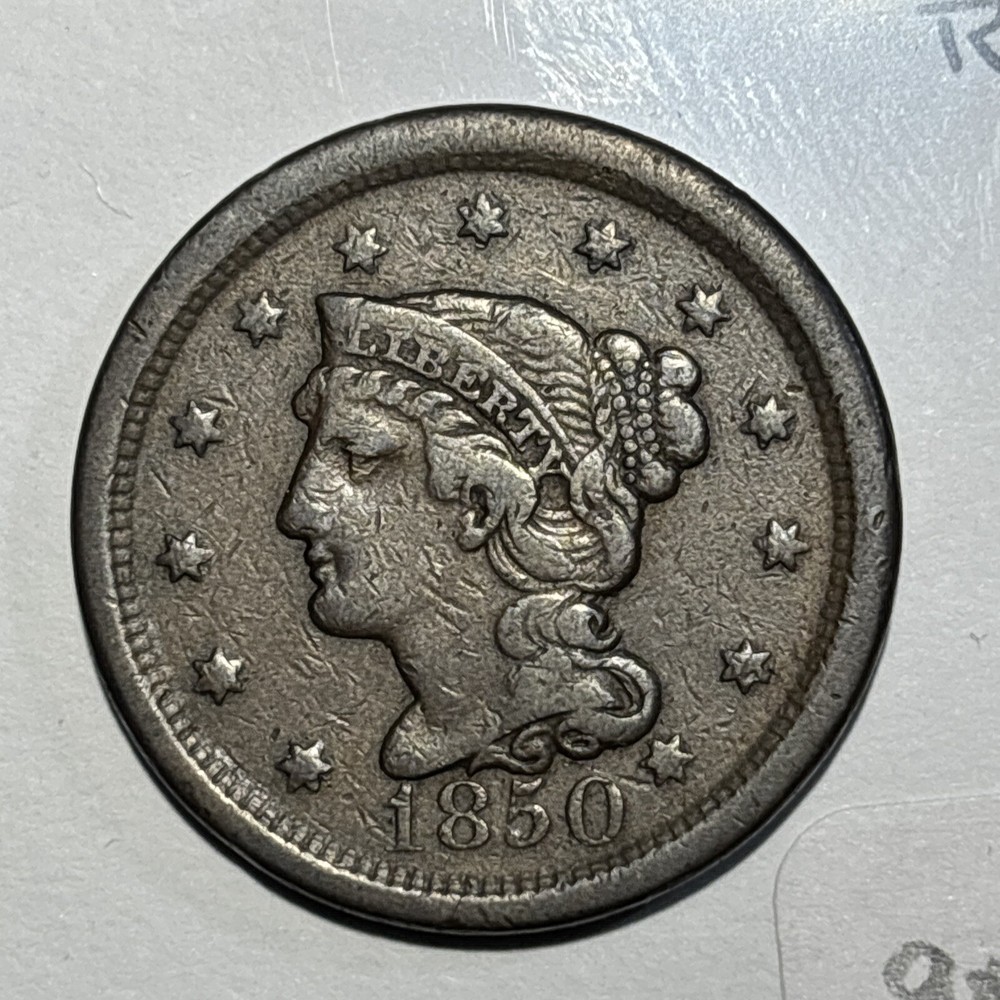 1850 N-1 R-2 Braided Hair Large Cent