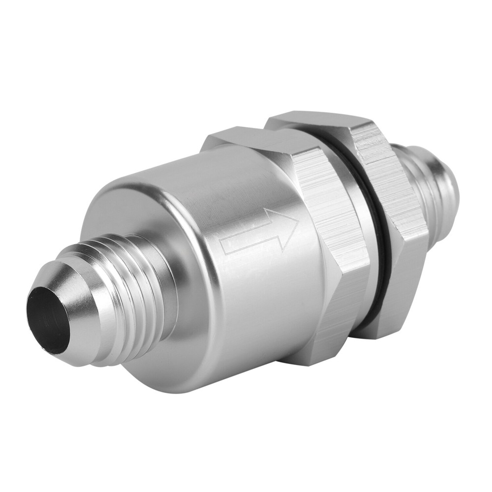 6AN Non Return One Way Inline Check Valve Fitting Aluminum-Sliver