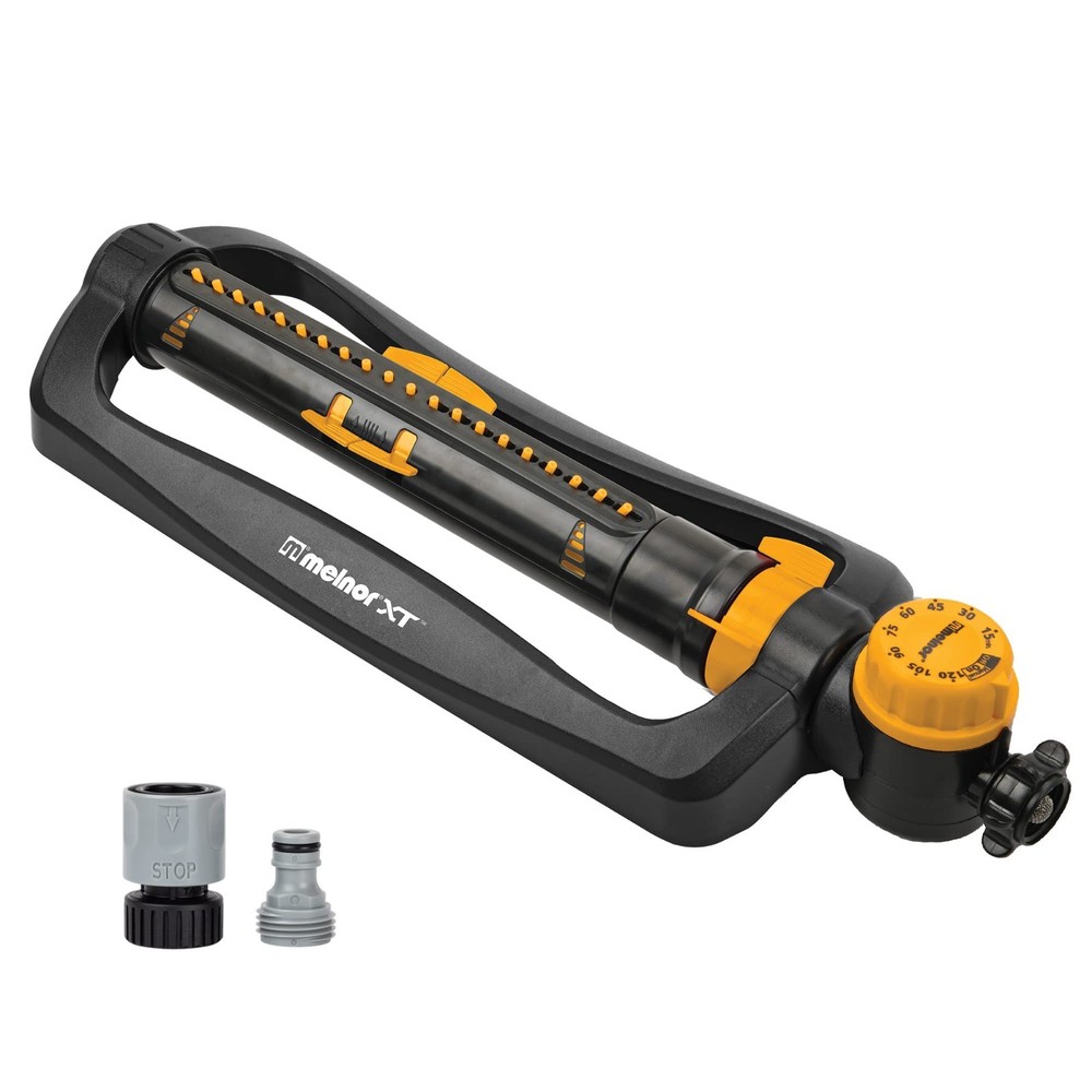 Turbo Oscillating Sprinkler with Timer, 4,000 sq ft Coverage, Quick Connect, Adj