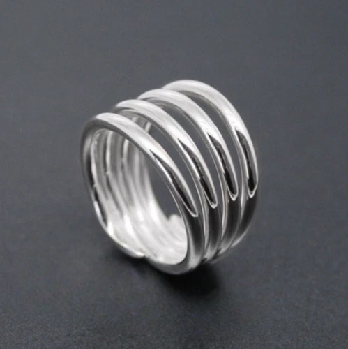 Solid 925 Sterling Silver Band Ring Statement Handmade Jewelry Ring