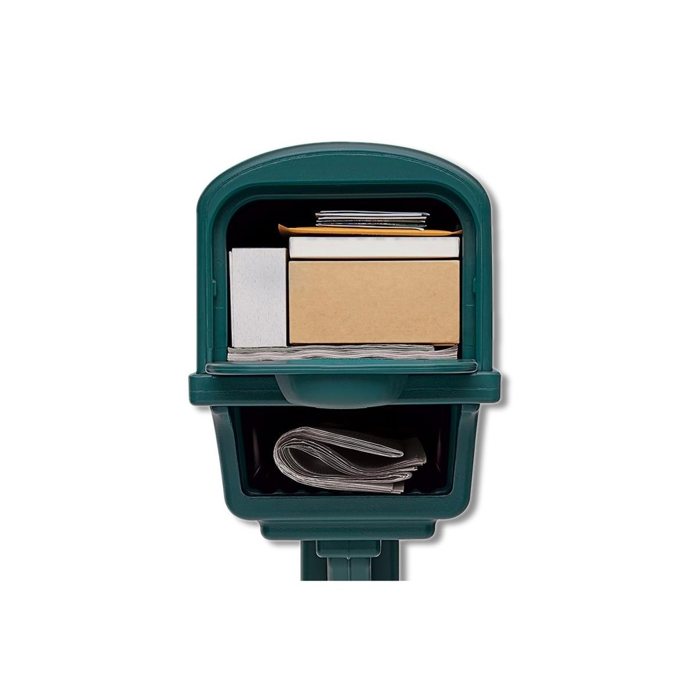 Gibraltar Mailboxes Gentry Classic Plastic Post Mount Green Mailbox GGC1G00AM