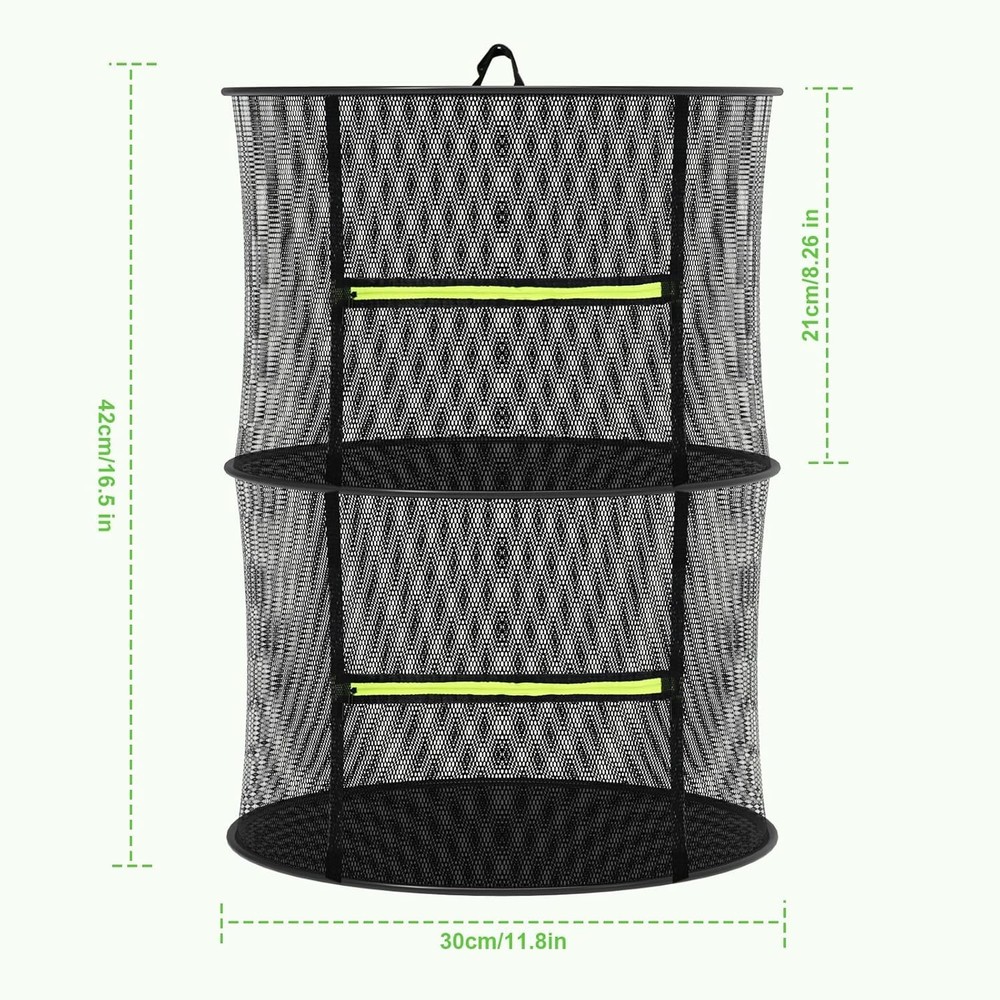 Herb Drying Rack - Mesh - 2 Layers, Black