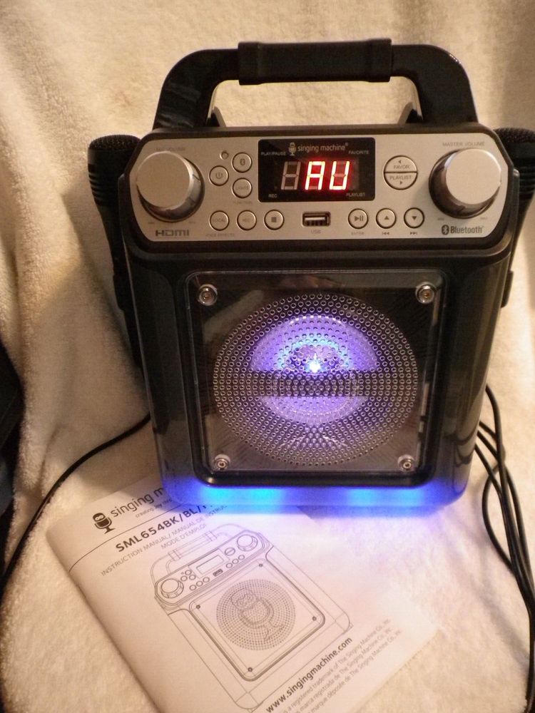 Singing Machine Groove Mini Bluetooth Karaoke System SML654BK tri-lingual manual