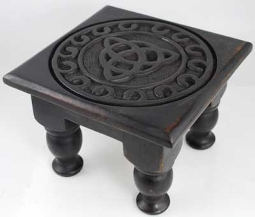 Rustic Triquetra and Celtic Knot Wood Altar Table!