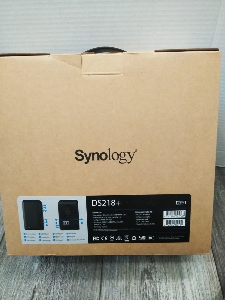NEW Synology Diskstation DS218+ Mini Desktop NAS Server, 2-BAY