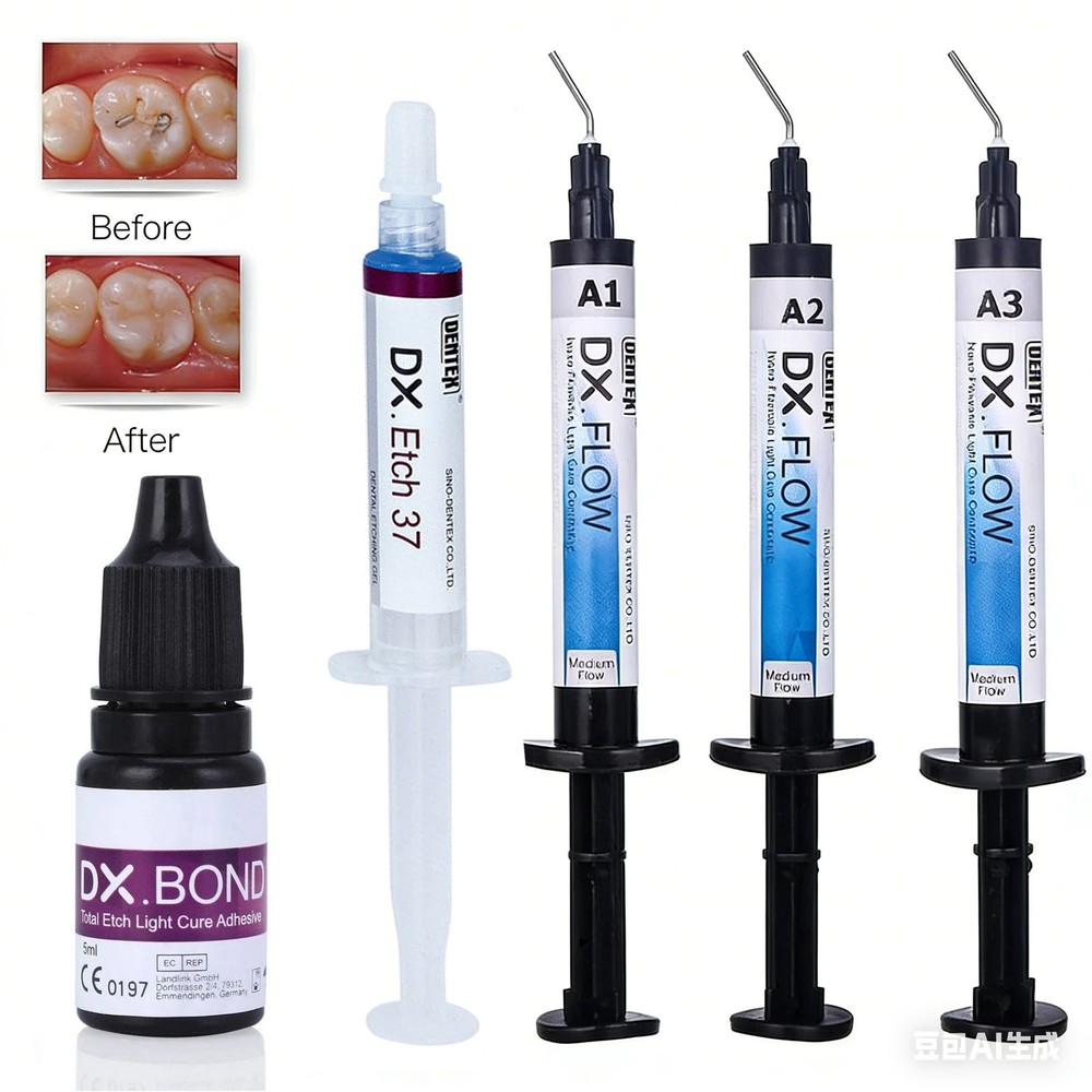 Dental Composite Resin Medium Flowable Light Cure/ Etching Gel /Bonding Adhesive
