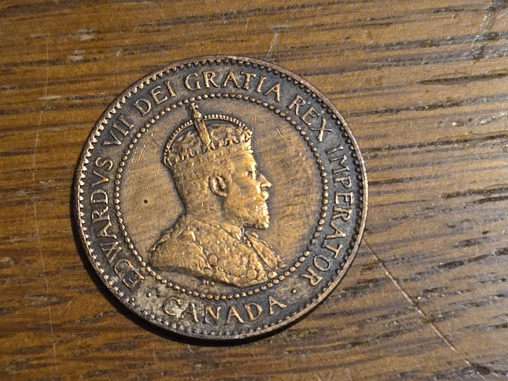 1906 Large Canada One Cent 1C Penny Coin CLEANED