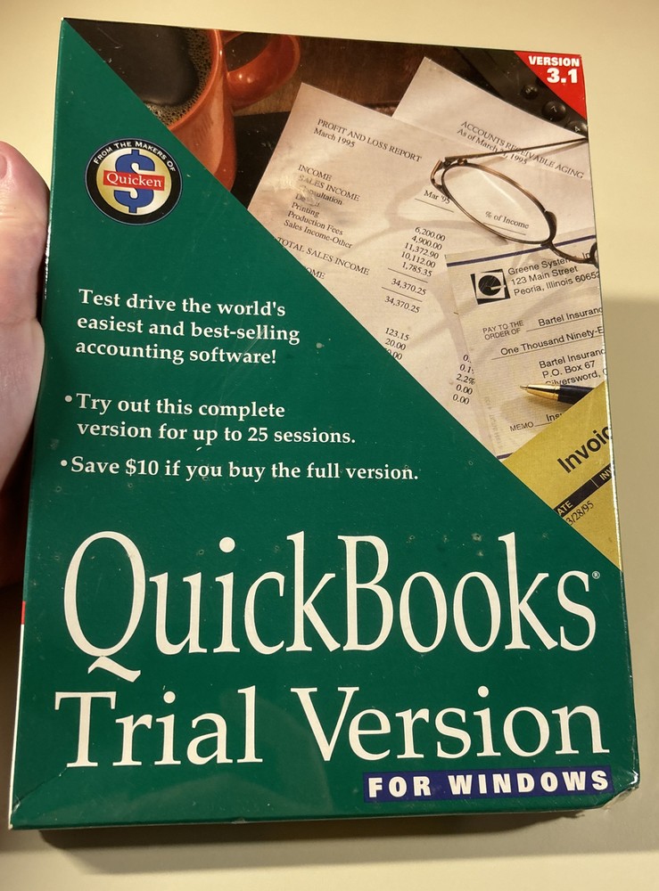1995 QUICKBOOKS Trail Version For Windows V3.1 NEW Sealed in Box