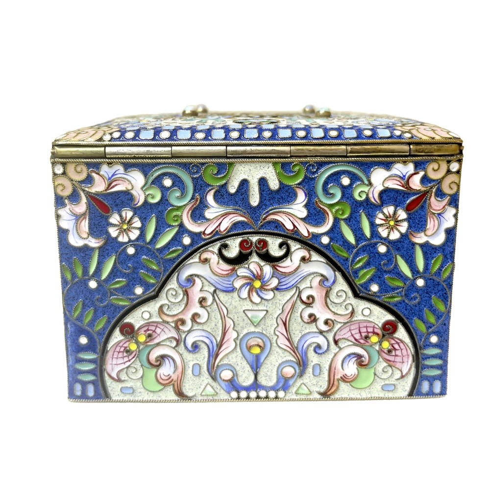 Antique Russian Silver Enamel Box