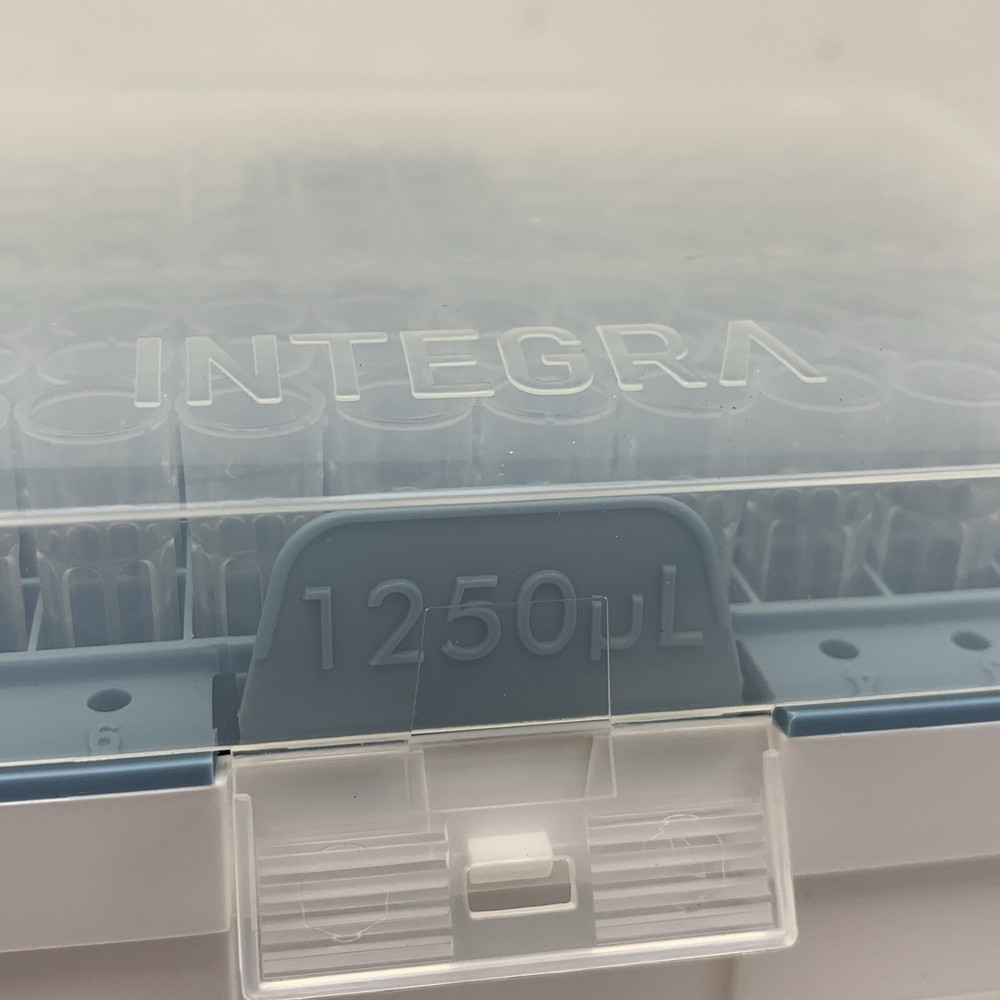 (5-Racks x 96) Integra 4443 Griptip Tips for Handheld Pipettes 1250uL Blue