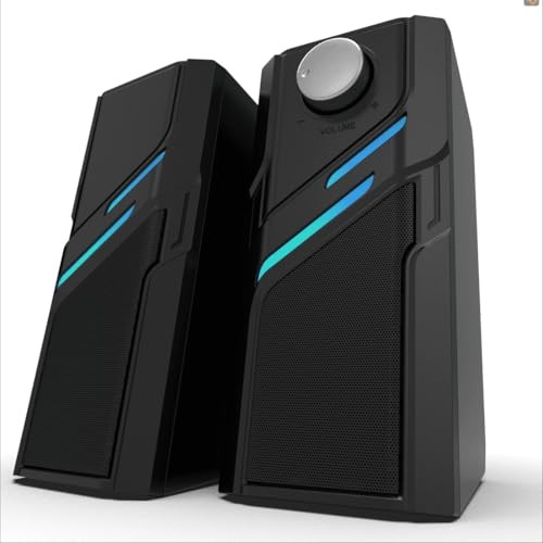Computer Speakers for Desktop PC with Easy Knob, Clear Powerful Sound, Touch